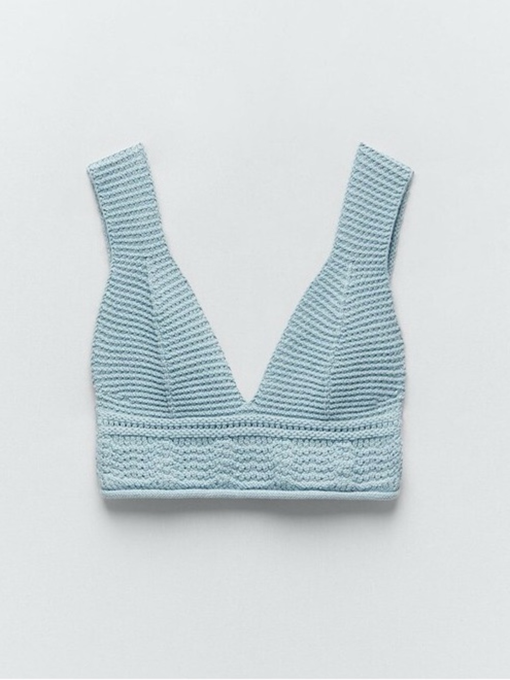 Zara Blue Knit Cropped Top - New!